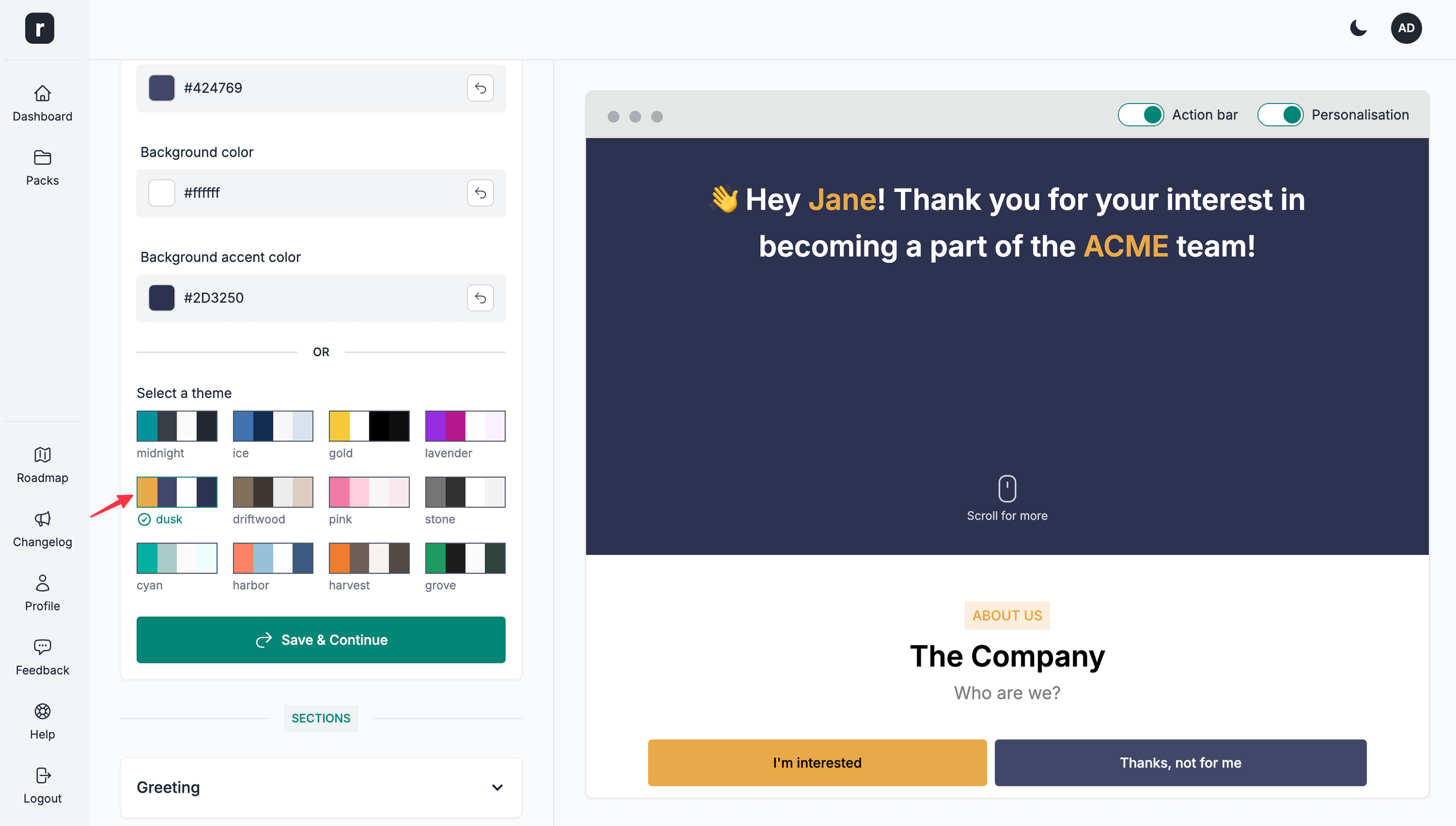 Select a theme